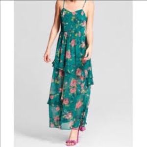 Floral Green Maxi Dress